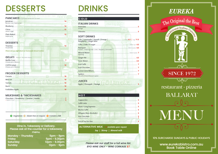 Ballarat Menus