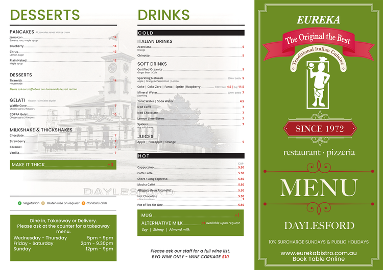 Daylesford Menus
